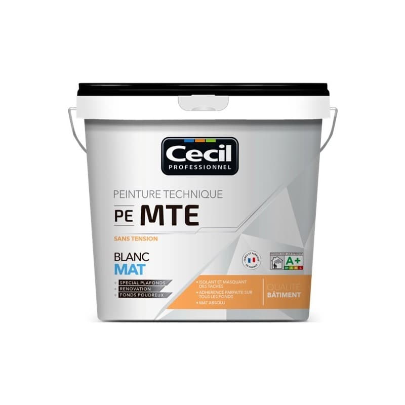 Peintures technique pe mte peinture blanc  mat sans tension pe mte supports neufs ou sains 12 heure(s) white spirit intérieur brosse/rouleau, pistolet