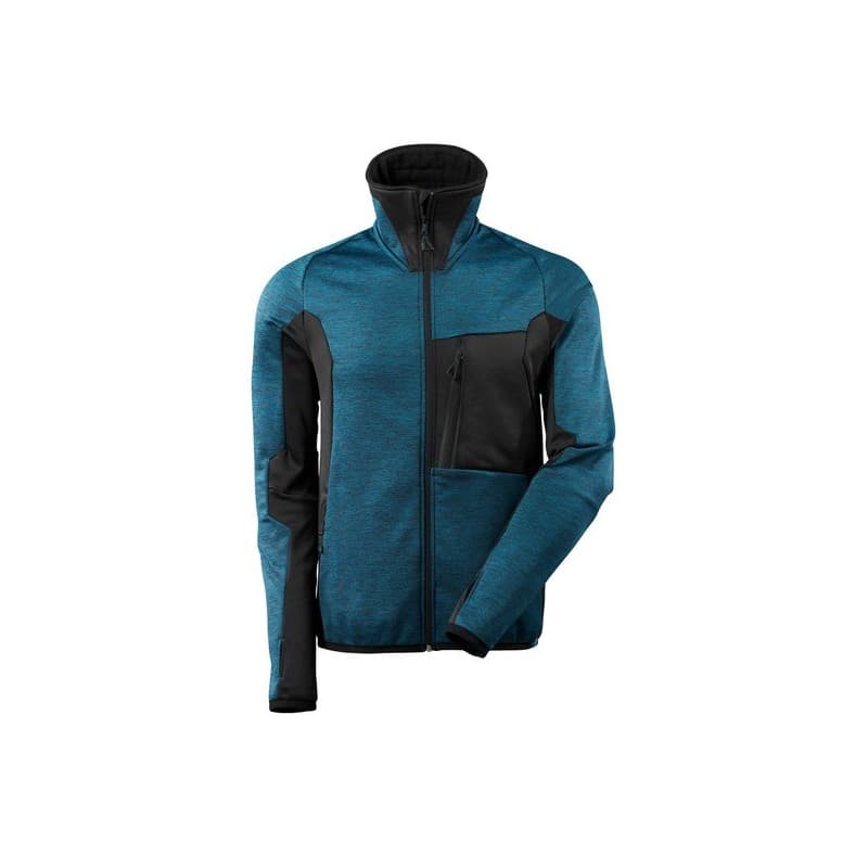 Pull polaire zippé advanced pull polaire zippé bleu pétrole txs 200 - 300 g pull entre 1 et 3 polyester xs 1 pièce(s) bleu, noir - mascot