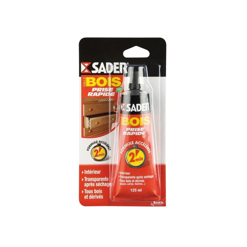 Colle à bois vinylique prise rapide colle bois prise rapide tube sous blister 55ml de 1 à 5 minutes liquide manuelle a base aqueuse vynilique sans cha