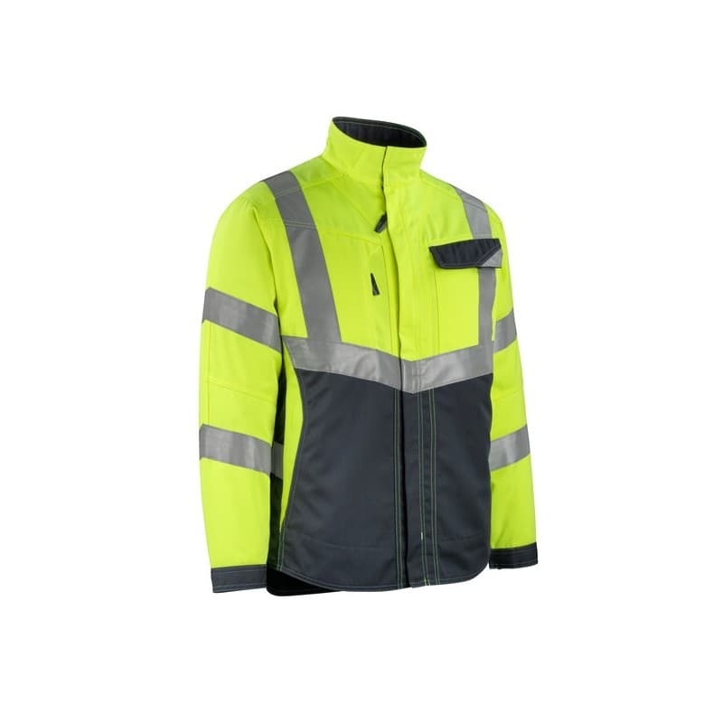 Vestes oxford 200 - 300 g entre 4 et 6 xl veste polyester / coton veste oxford hv classe 2 jaune fluo / marine foncé txl 1 pièce(s) classe 2 bleu, jau