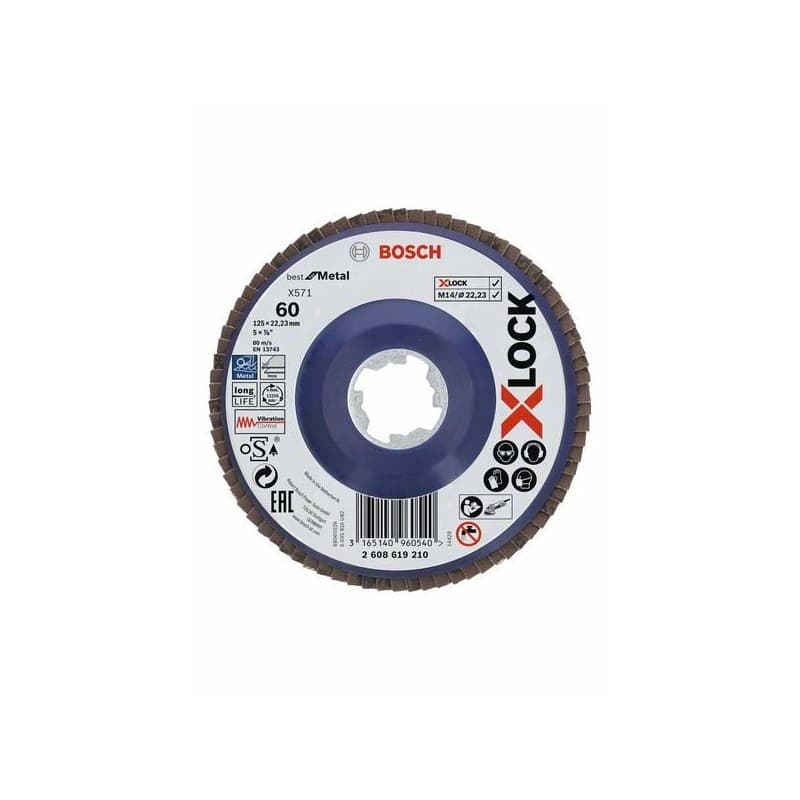 Disques à lamelles xlock best metal disque à lamelles xlock best metal 125 g80 acier, inox plat 125 mm 1 pièce(s) - bosch