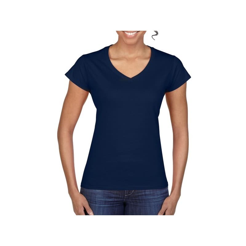 Tee-shirts femme manches courtes col v tee-shirt femme manches courtes col v marine tm m 100 - 200 g bleu coton t-shirt 0 1 pièce(s) - imbretex