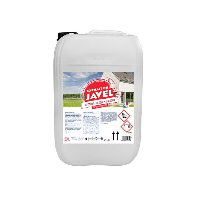 Extrait de javel 9.6% extrait de javel 9.6% 1 bidon(s) de 20 litre(s) extrait de javel 20 litre(s) - sans marque