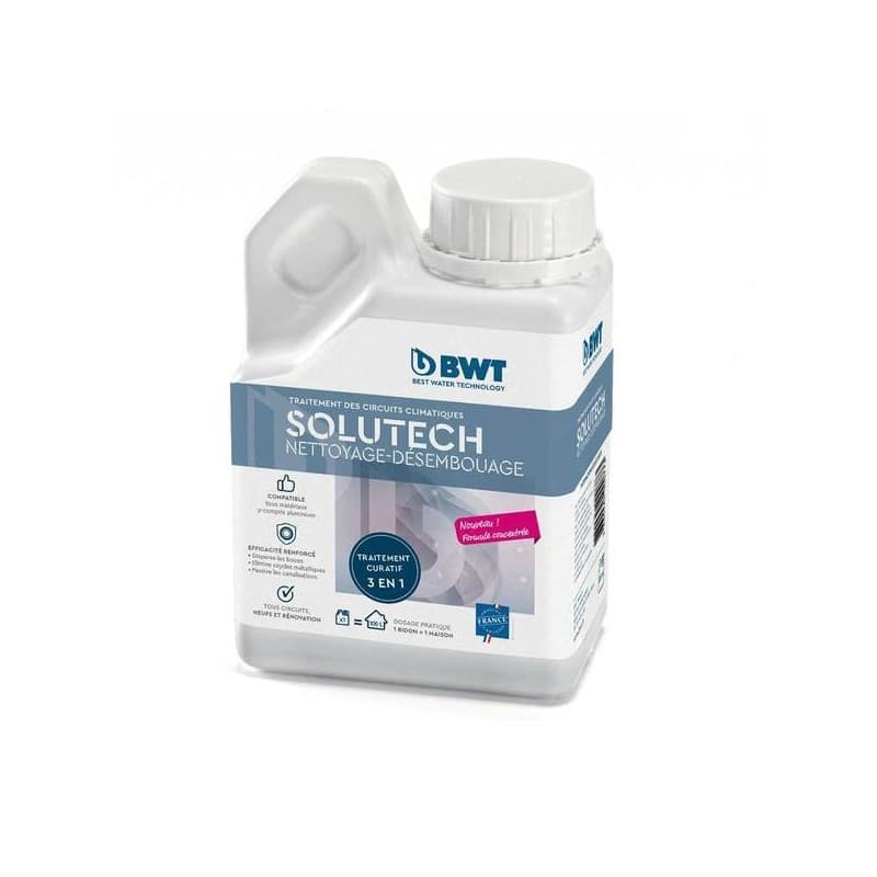 Solutech pour circuits de chauffage 1 bidon(s) de 500 millilitre(s) solutech désembouage et nettoyage - bwt france