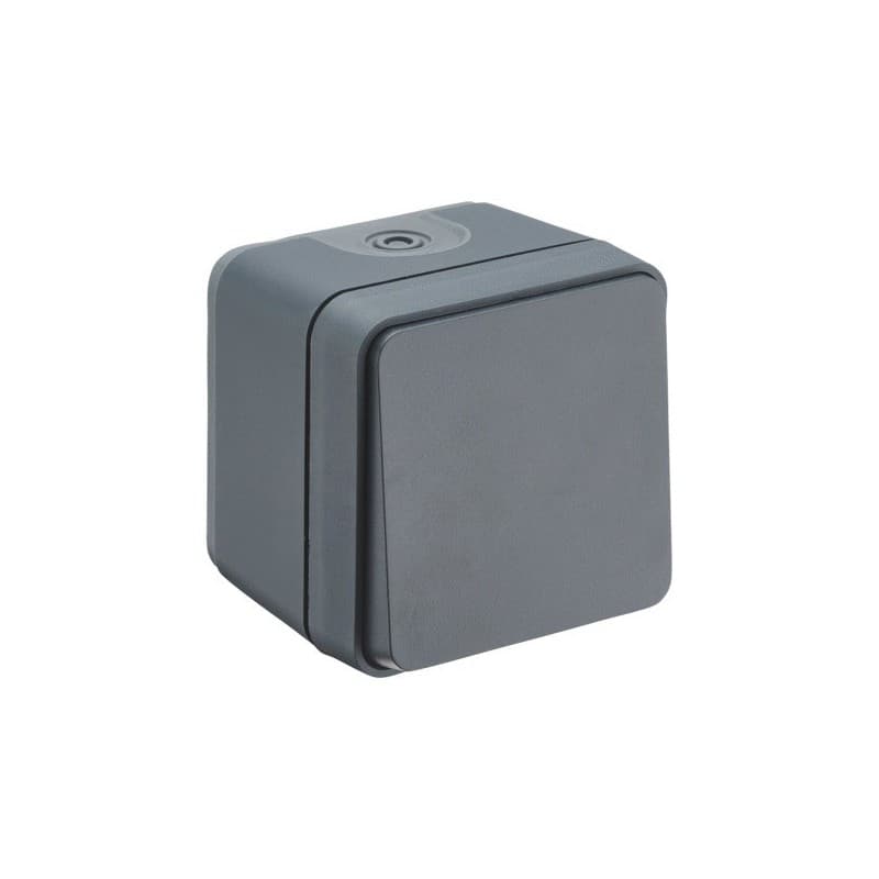 Appareillage étanche cyklone 1 pièce(s) bouton poussoir anthracite cyklone ip55 - debflex