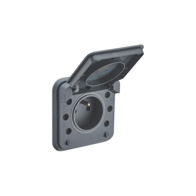 Appareillage étanche cyklone 1 pièce(s) prise encastrée 2p+t anthracite cyklone ip55 - debflex