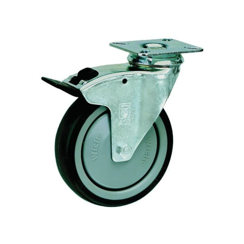 Roulettes série collective roulette collective ø 100 mm platine pivot 100 kg 1 pièce(s) 100 mm non pivotante œil tpe - prodif somec rhones alpes