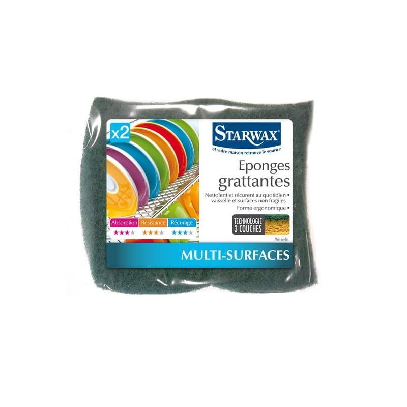 Eponges grattantes 3 couches eponges grattantes 3 couches 1 sachet(s) de 2 pièce(s) - starwax