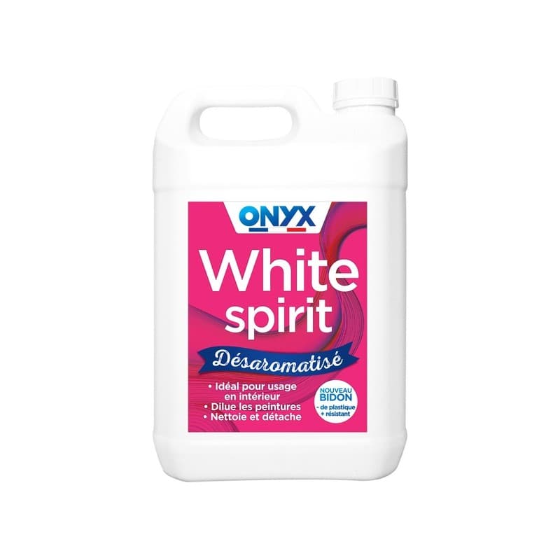 White spirit désaromatisé white spirit désaromatisé 1 bidon(s) de 5 litre(s) 5 litre(s) white spirit - onyx