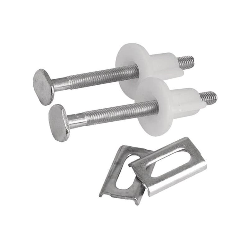 Fixations d'abattant de wc fixation abattant wc avec 2 plaques - 2 écrous - 75mm 1 sachet(s) de 2 pièce(s) - somatherm for you