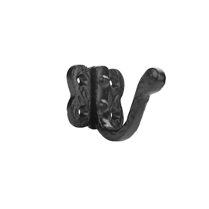 Patère fixe crochet 1 pièce(s) patere l42 h51 p65 fer noir 1 tete - interges.com