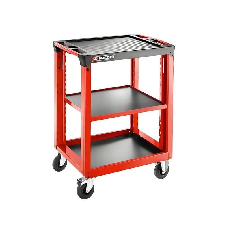 Chariot d'atelier roll 3 étagères 200 kg 1 pièce(s) chariot d'atelier roll 3 étagères 3 métal, plastique 745 mm 455 mm 972 mm 515 mm 779 mm - facom
