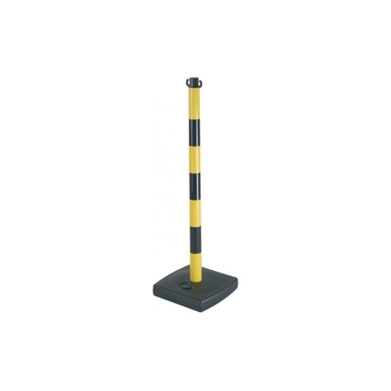 Poteau de signalisation poteau pvc 0.90 m jaune/noir à lester 4 kg 1 pièce(s) - novap