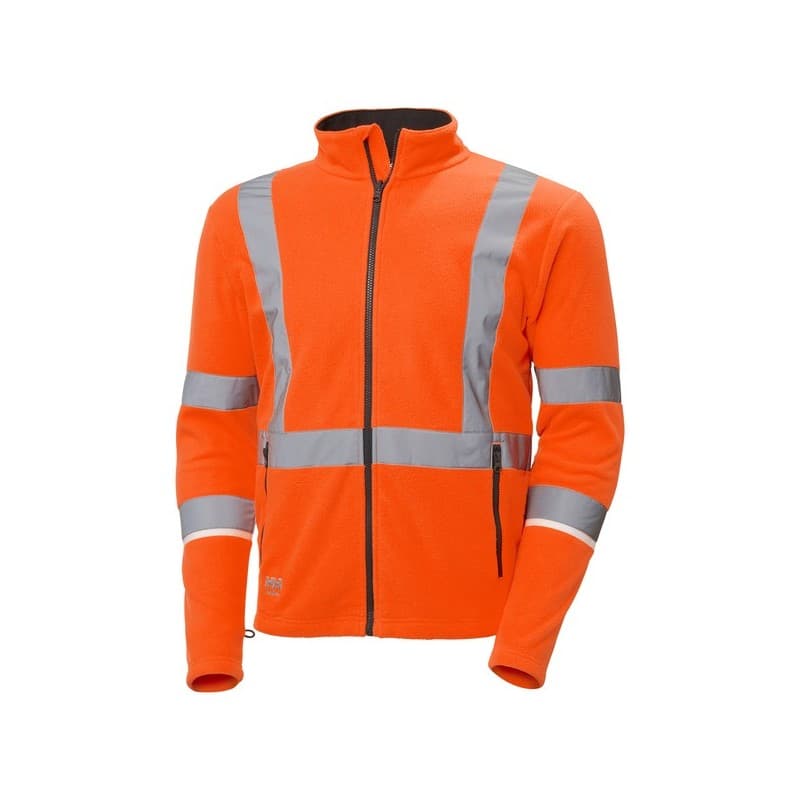 Veste polaire hv uc-me 200 - 300 g entre 1 et 3 polyester veste xs 1 pièce(s) veste polaire hv uc-me orange/noir txs noir, orange classe 1 - helly han
