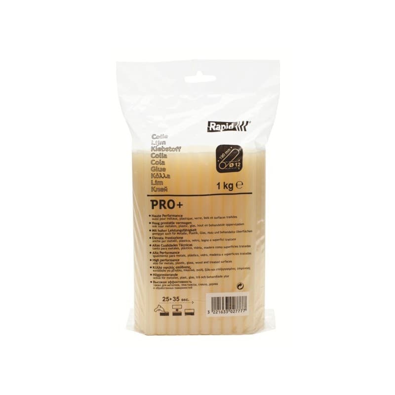 Colles pour pistolets à colle colle professionnelle haute performance pro+ 12 x 190 mm 1 sachet(s) de 1 kilogramme(s) - rapid