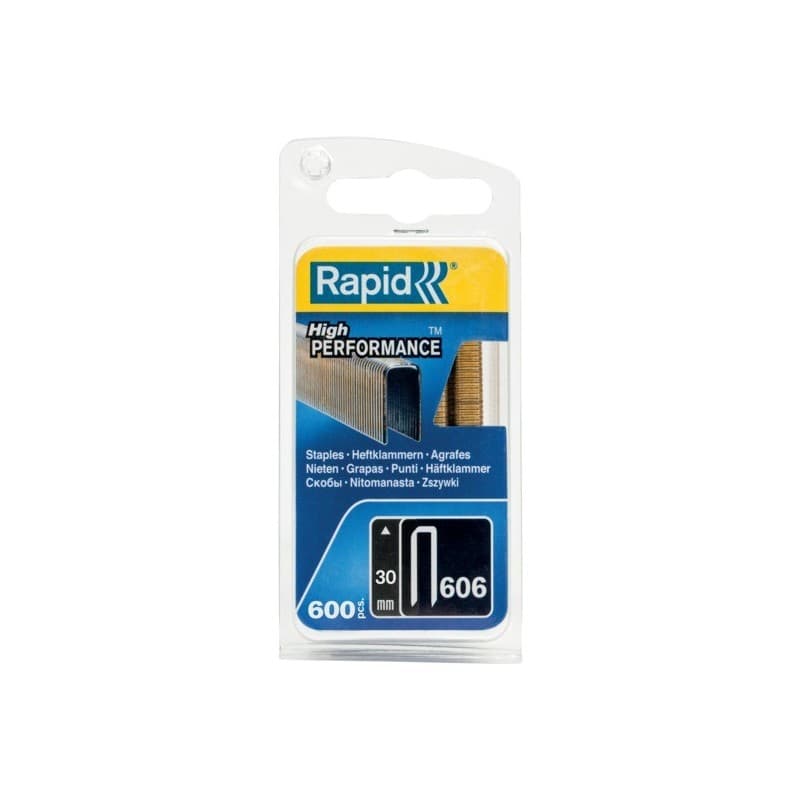 Agrafes étroites n°606 agrafes n°606 - 30 mm fil galvanisé 1 blister(s) de 600 pièce(s) 30 mm 6 mm galvanisé 1.1 mm - rapid