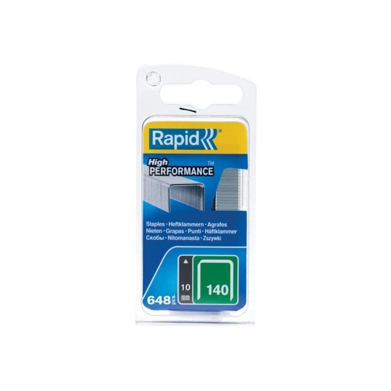 Agrafes fil plat n°140 agrafes n°140 - 10 mm fil galvanisé 1 blister(s) de 970 pièce(s) galvanisé 10 mm 10.6 mm 1.3 mm - rapid