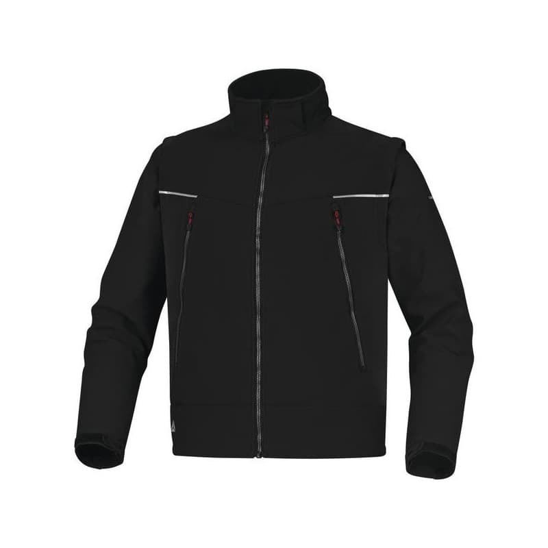 Veste softshell orsa entre 4 et 6 noir softshell 400 - 500 g polyester / coton 1 pièce(s) veste softshell orsa noir tm - delta plus