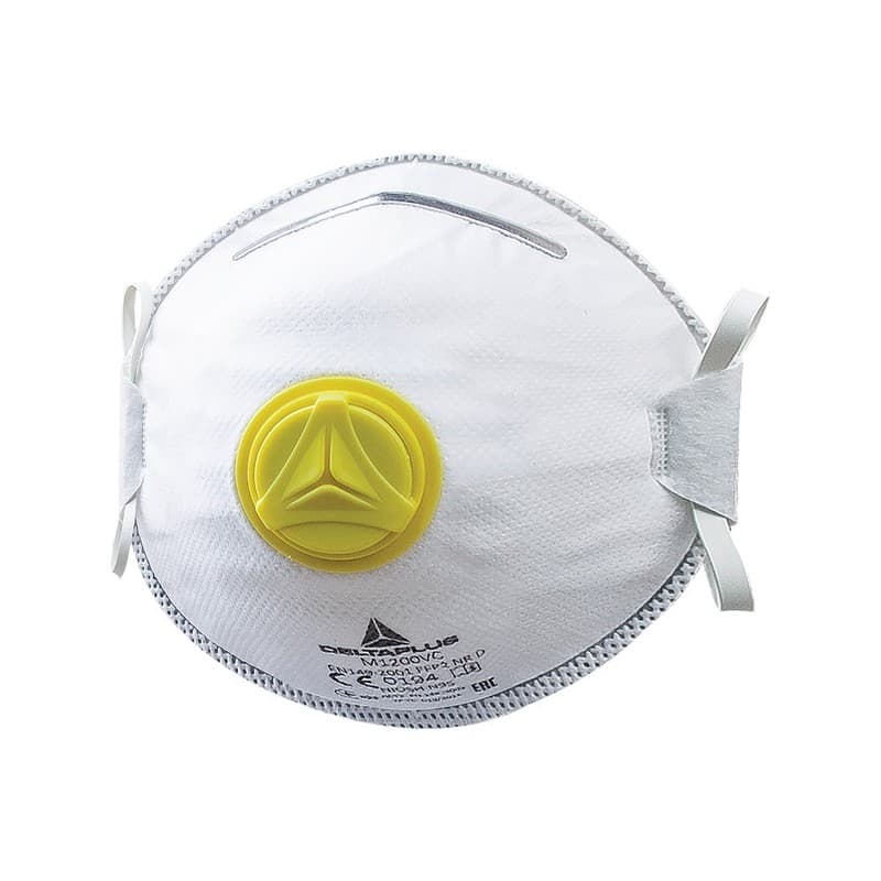 Masques ffp2 avec valve oui ffp2/p2 masques ffp2 avec valve type p 1 boîte(s) de 10 pièce(s) - delta plus