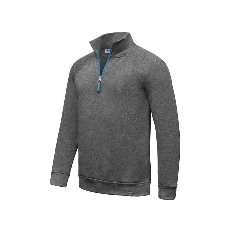 Sweat col zippé michigan 2 s 300 - 400 g bleu coton / polyester sweat 0 1 pièce(s) sweat col zippé michigan 2 gris chiné ts - concept - tricots