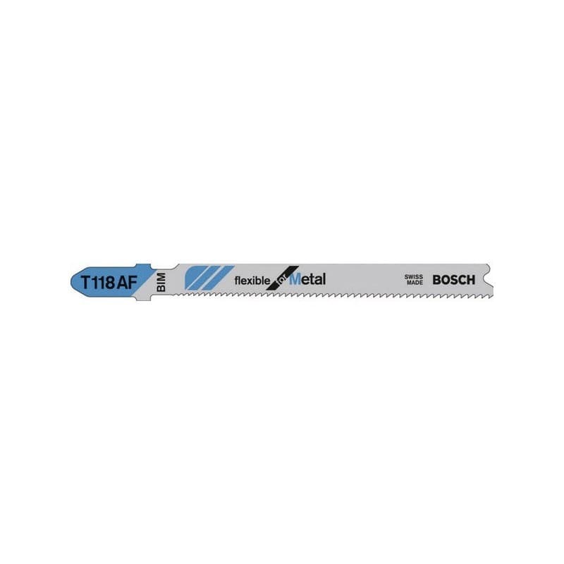 Lames de scie sauteuse métal lame scie sauteuse t118g acier, alliage, aluminium / métaux non-ferreux hss 1 étui(s) de 5 pièce(s) 0,7 mm 92 mm - bosch