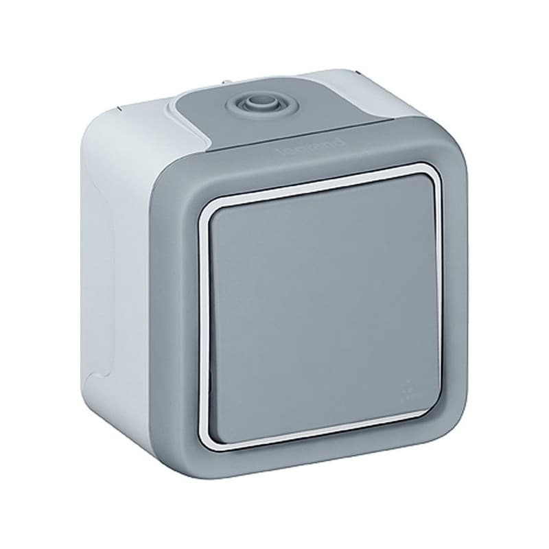 Interrupteur étanche en saillie plexo poussoir plexo gris 1 pièce(s) monobloc en saillie poussoir - legrand snc