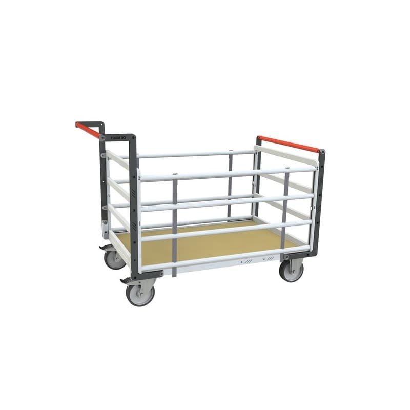 Chariot modulaire tube 500 kg 1 pièce(s) chariot modulaire tube 2 dossiers 965 x 555 mm 500 kg 1225 mm acier, bois tpe non tubulaire 2 980 mm 965 mm 5