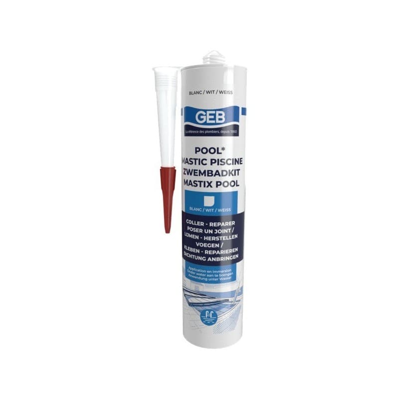 Mastic piscine pool pro blanc blanc multi-supports manuelle ms polymère oui mastic piscine pool pro blanc non 1 cartouche(s) de 290 millilitre(s) inté