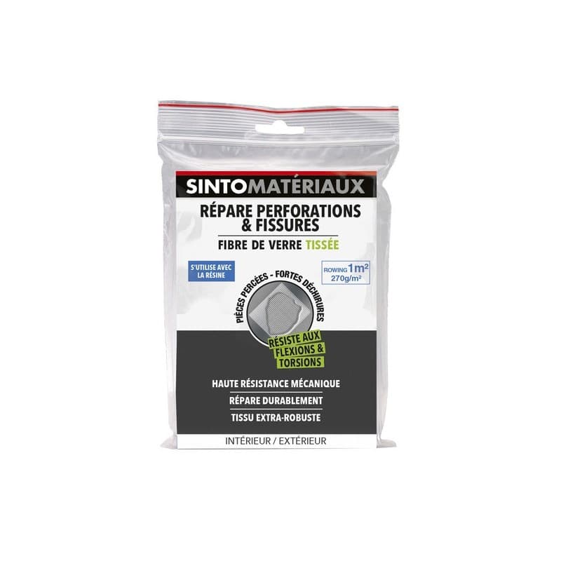 Fibre de verre 1 pièce(s) fibre de verre tissée perforations et fissures 270 g/m² - sinto
