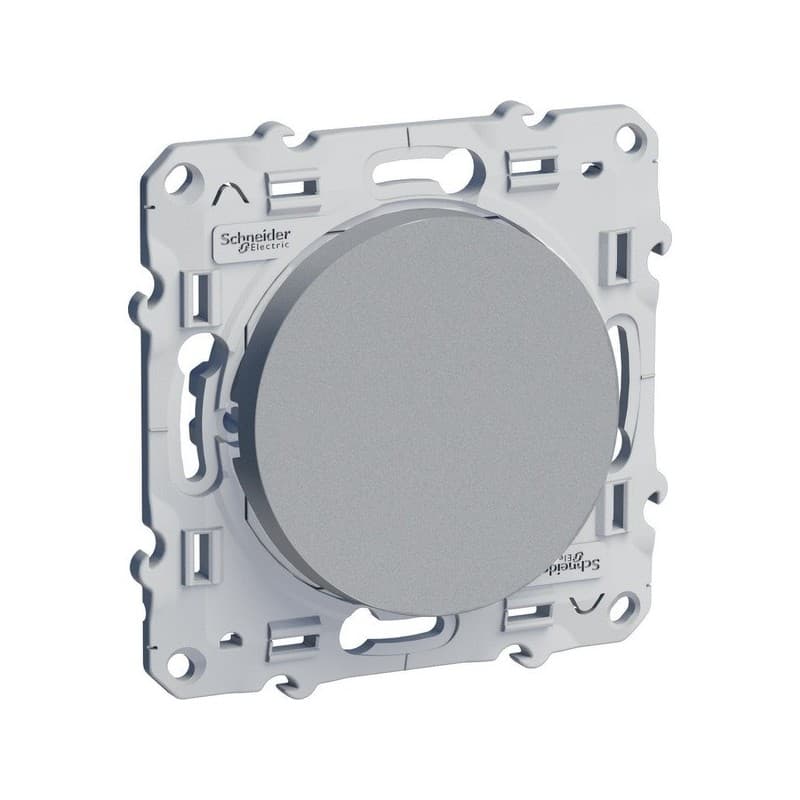 Interrupteur à encastrer odace bouton poussoir odace aluminium 1 pièce(s) à encastrer poussoir composable - schneider