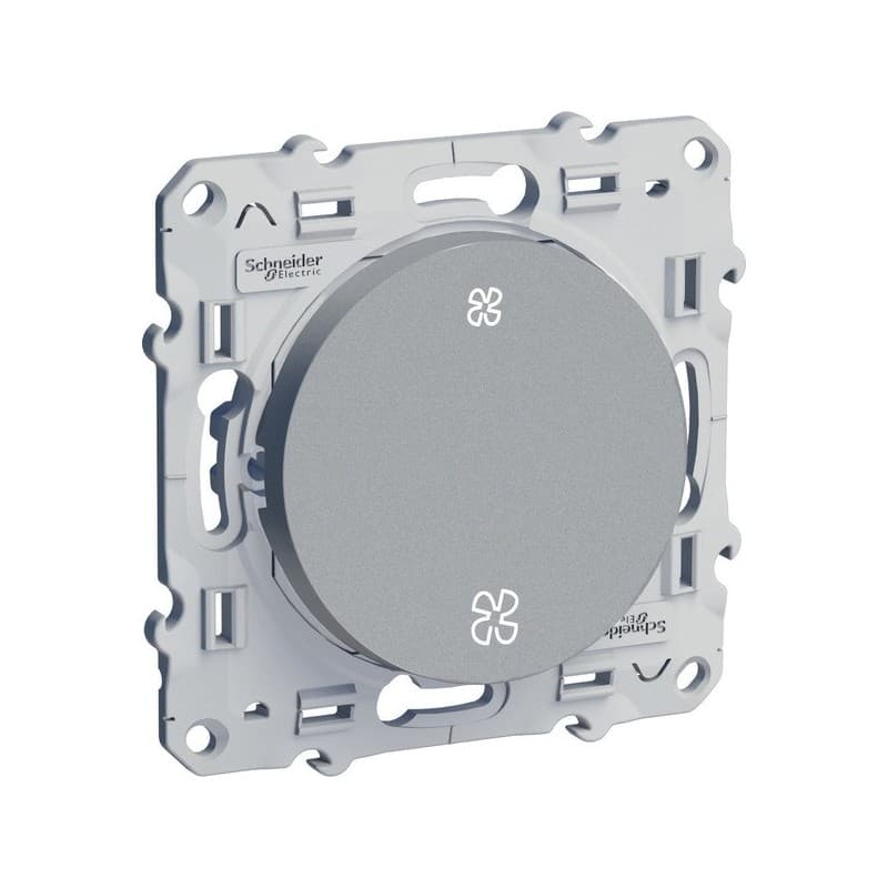 Interrupteur à encastrer odace commande de vmc odace aluminium 1 pièce(s) - schneider