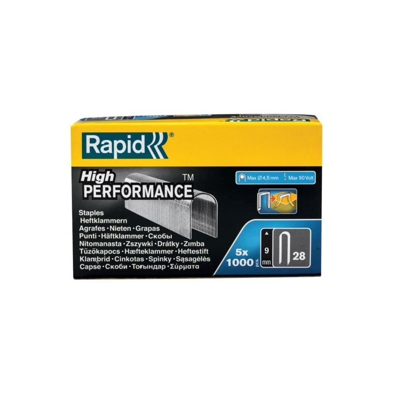 Agrafes-câbles n°28 / câble de 4.5 mm agrafes-câbles n°28 - 9 mm fil galvanisé 1 boîte(s) de 5000 pièce(s) 9 mm galvanisé 6.3 mm 1.3 mm - rapid