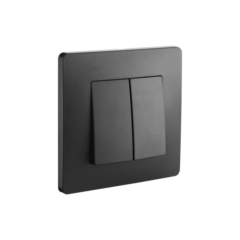 Interrupteur à encastrer caly 1 pièce(s) double va et vient caly noir - debflex
