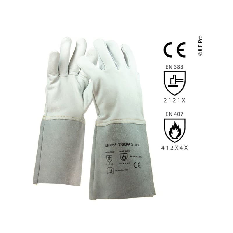 Gants soudure tig tigeria cuir non 8 chaleur et feu 1 paire(s) gants soudure tigera t8 - jlf