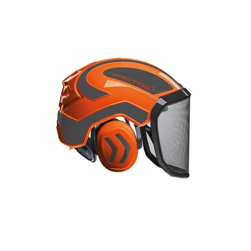 Casque intégral forest oui crémaillère abs grillage 1 pièce(s) casque intégral forest orange/gris visière f39 gris, orange - protos
