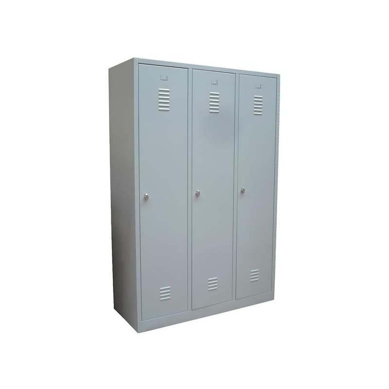 Vestiaire industrie salissante 1 pièce(s) vestiaire industr. salissante 3 cases 1805x1185x510mm - gris - mobika