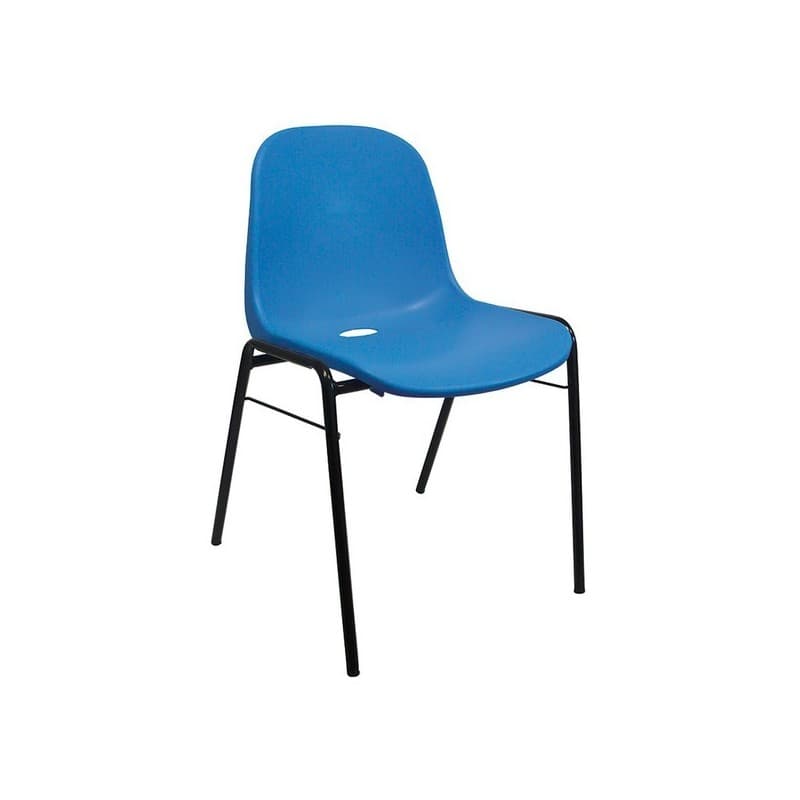 Chaise coquille empilable en plastique 1 pièce(s) chaise coquille empilable en plastique - bleu - mobika