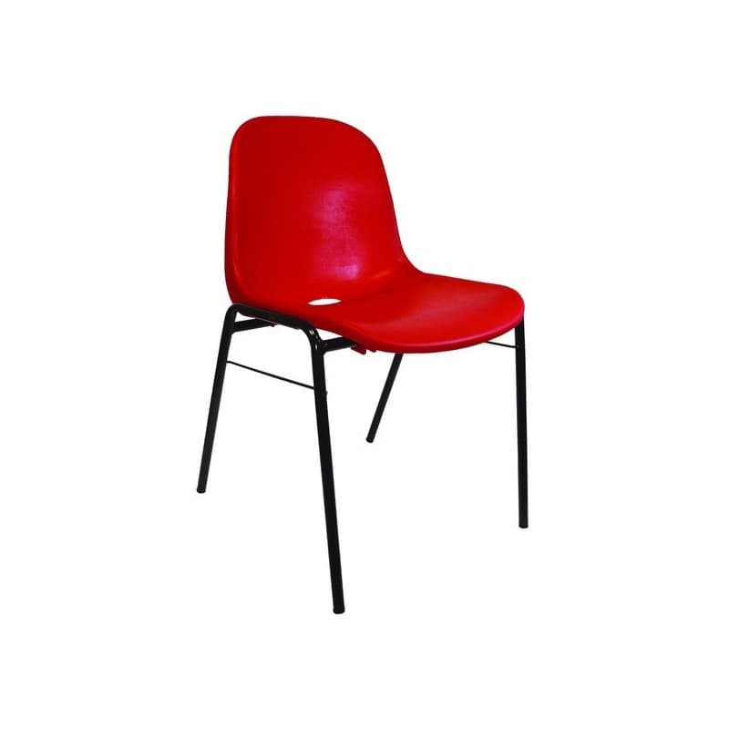 Chaise coquille empilable en plastique 1 pièce(s) chaise coquille empilable en plastique - rouge - mobika