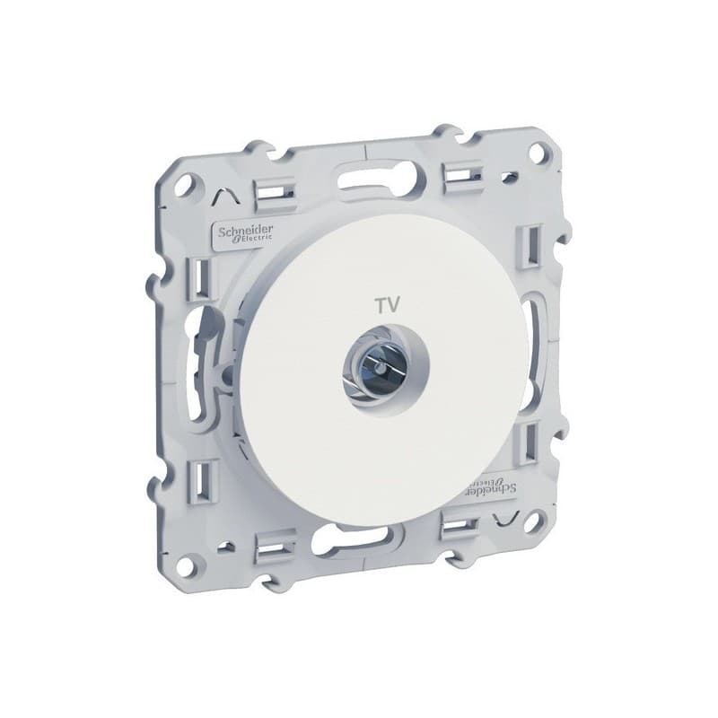 Prise à encastrer série odace prises tv odace blanc 1 pièce(s) à encastrer 1 tv composable - schneider