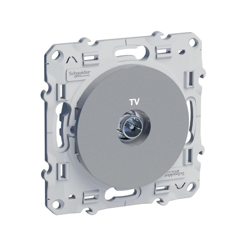 Prise à encastrer série odace prises tv odace aluminium 1 pièce(s) à encastrer 1 tv composable - schneider