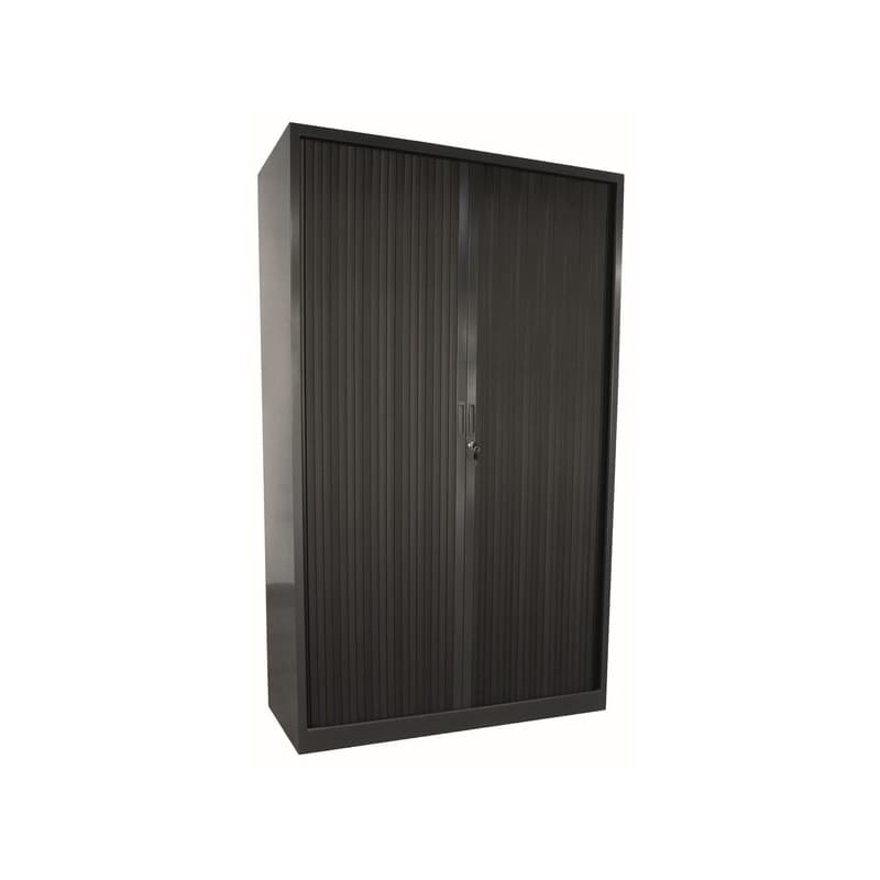 Armoire à rideaux coulissants 75 kg noir 1 pièce(s) 1200 mm métal haute 1950 mm rideaux coulissants 460 mm armoire à rideaux haute 1950 x 1200 x 460 m