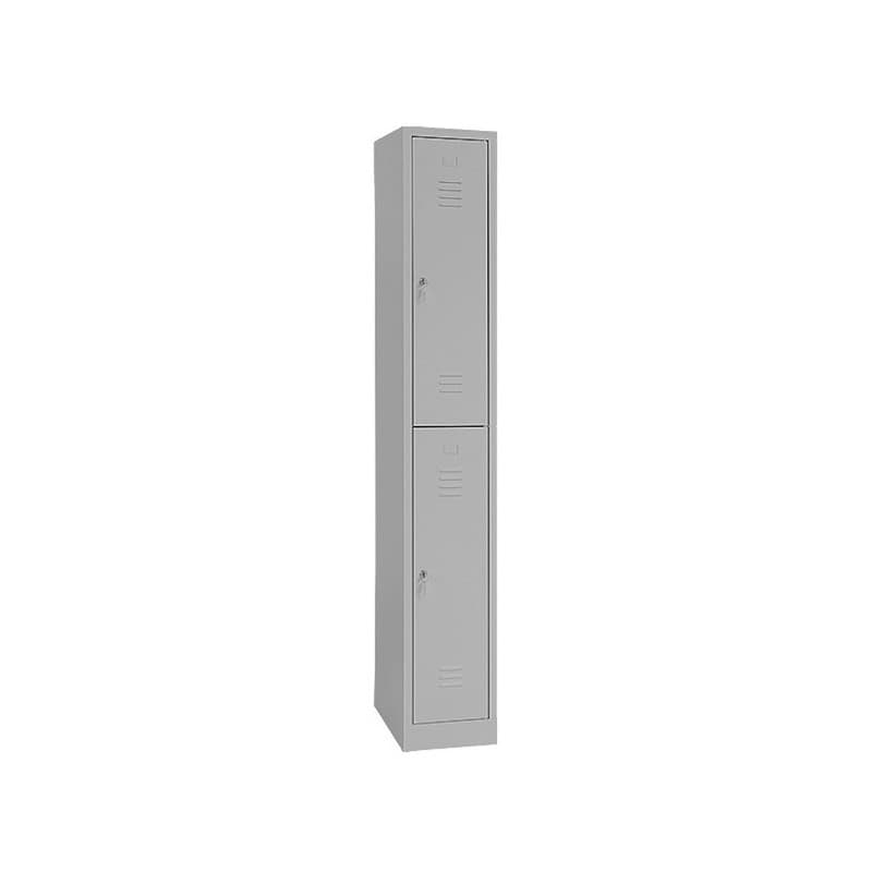 Vestiaire métallique monobloc gris 1 pièce(s) vestiaire 1 x 2 cases 40 cm 1800 x 415 x 500 mm - gris métal 500 mm 1800 mm sans 2 415 mm 40 mm - mobika
