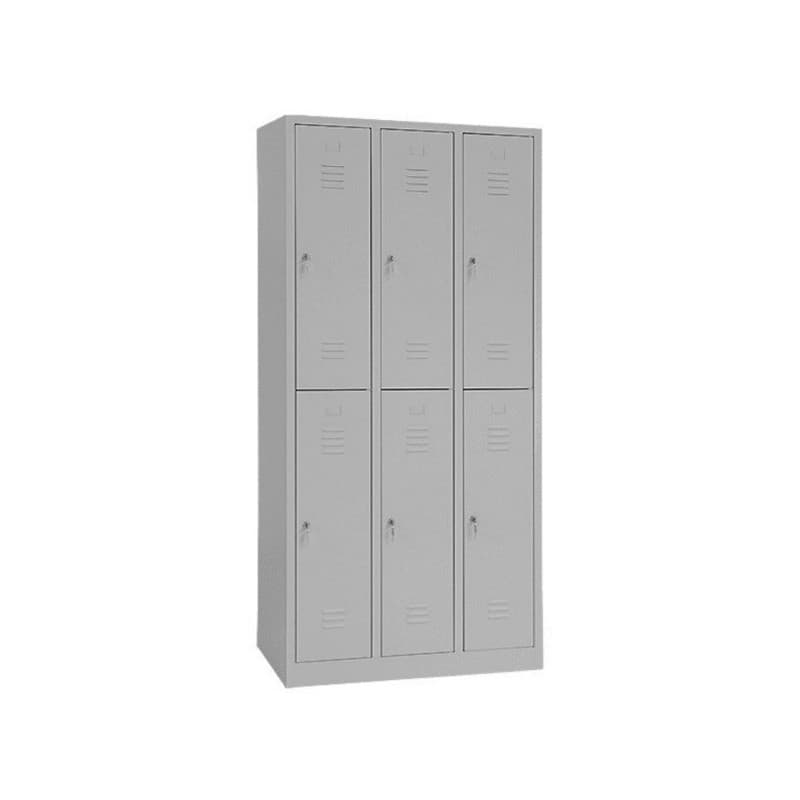 Vestiaire métallique monobloc gris 1 pièce(s) vestiaire 3 x 2 cases 30 cm 1800 x 885 x 500 mm - gris métal 500 mm 1800 mm sans 885 mm 30 mm 6 - mobika