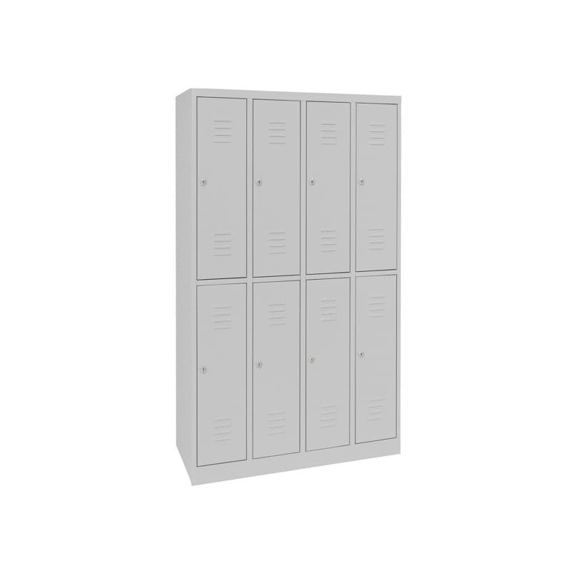Vestiaire métallique monobloc 1 pièce(s) vestiaire 4 x 2 cases 30 cm 1800 x 1170 x 500 mm - gris - mobika