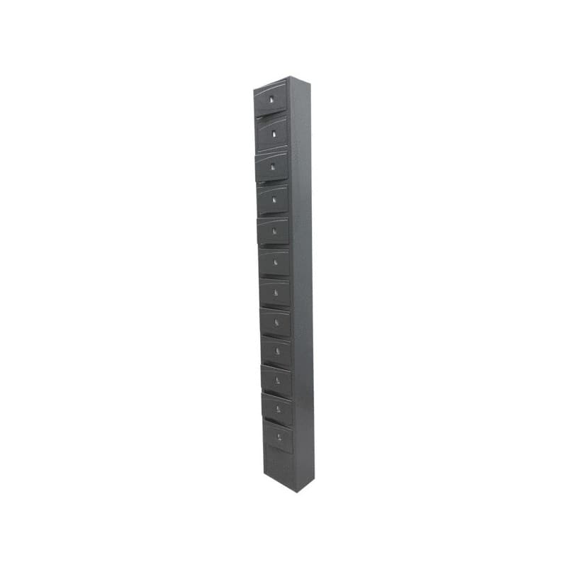 Colonne de 12 coffres-forts 2120 x 250 x 160 mm - anthracite 1 pièce(s) colonne de 12 coffres-forts 2120 x 250 x 160 mm - anthracite - mobika