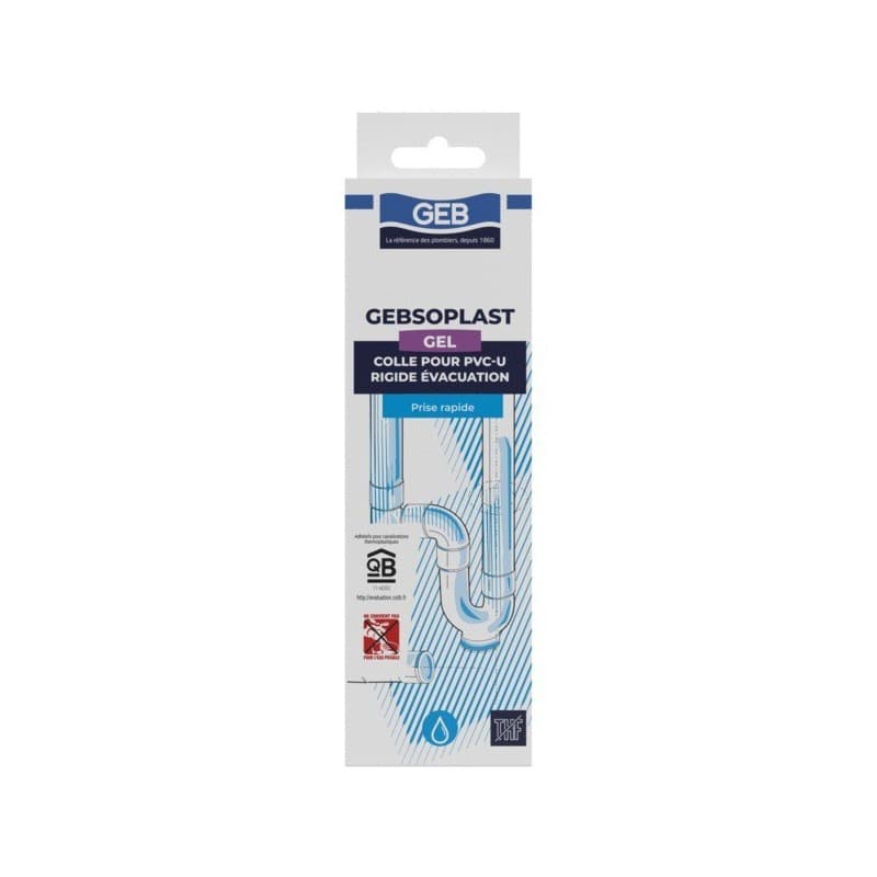 Colle pvc gebsoplast / évacuation colle évacuation pvc gebsoplast gel gel de 1 à 5 minutes autre manuelle plastique rigide, pvc sans charges 1 tube(s)