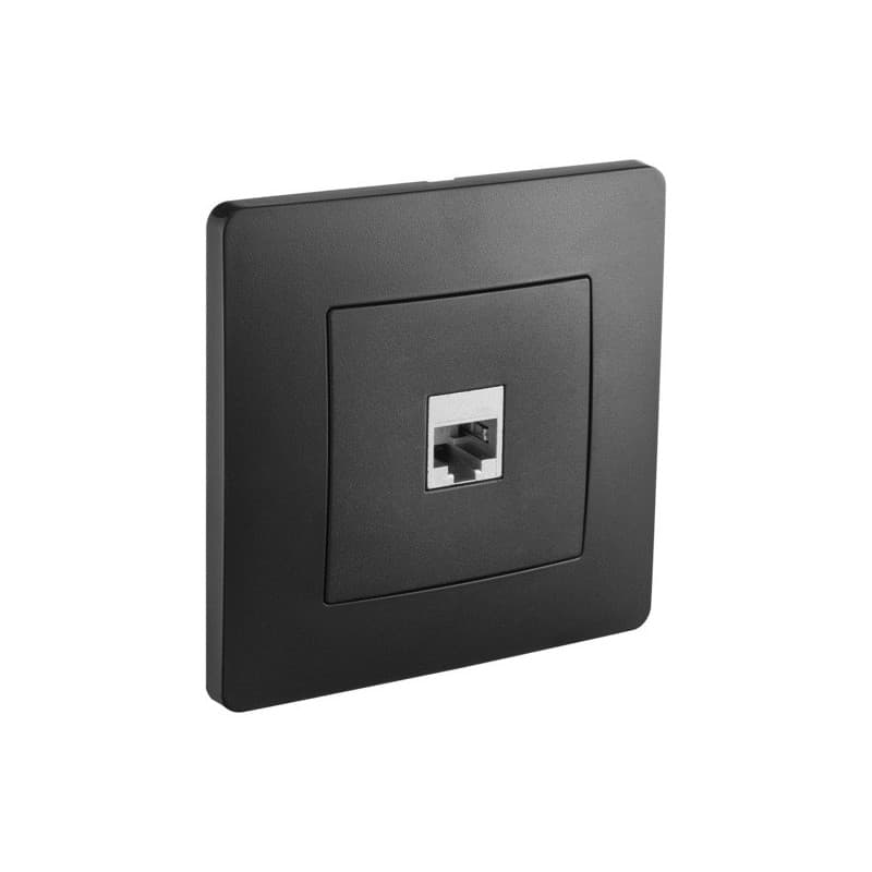 Prise à encastrer caly 1 pièce(s) prise rj45 cat6 caly noir à encastrer - debflex