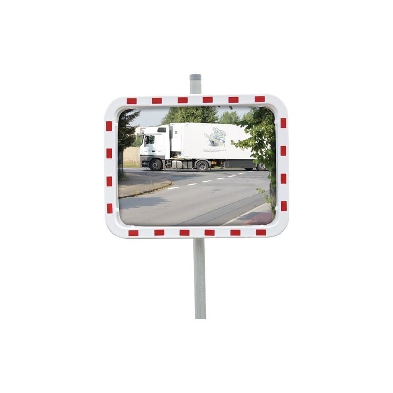 Miroir de circulation dancop 1 pièce(s) miroir de circulation h600xl800 mm plastique, rouge/blanc - dancop