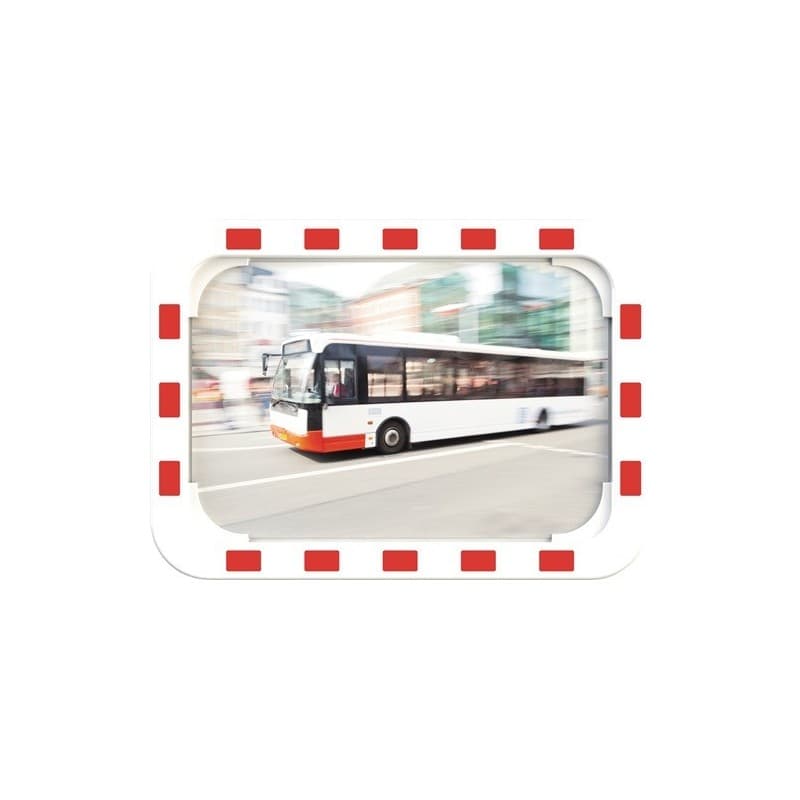 Miroir de circulation dancop 1 pièce(s) miroir de circulation h400xl600 mm plastique, rouge/blanc - dancop