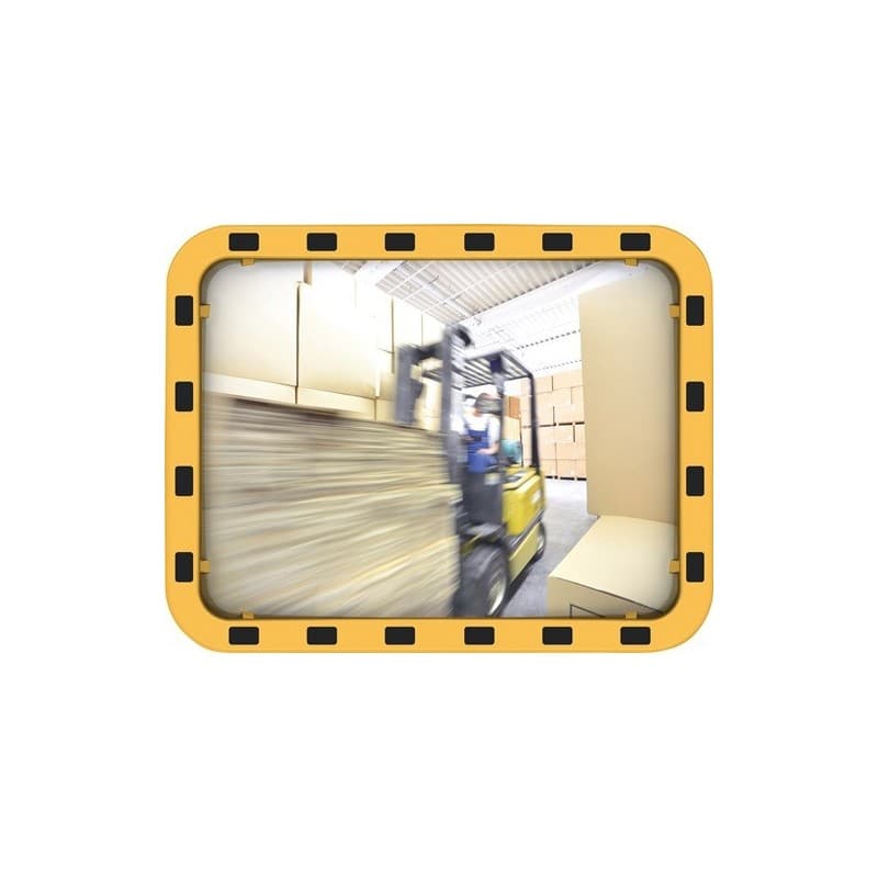 Miroir de sécurité/circulation dancop 1 pièce(s) miroir sécurité/circulation h600xl800mm acrylique jaune/noir - dancop